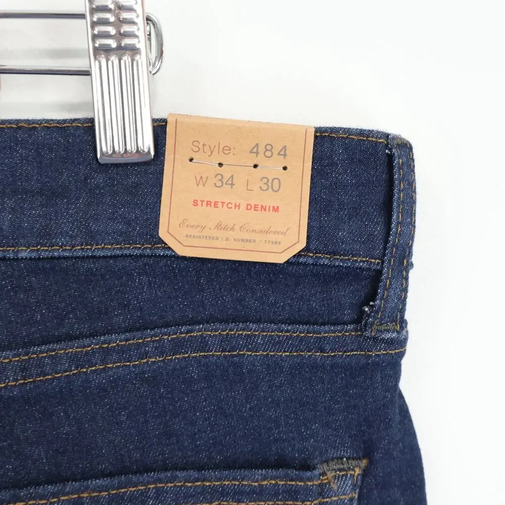 J.Crew 484 Slim Fit Stretch Jean Classic Aged Indigo Size 34x30 NWT